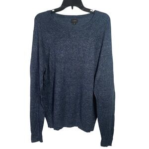 J.Crew Men's L Heathered Navy Crewneck Sweater Soft Knit Long Sleeve Pullover